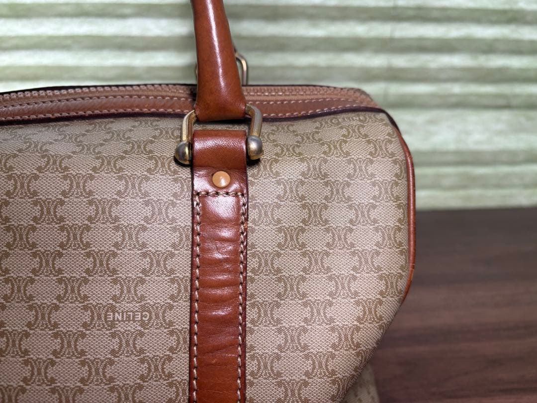 CELINE ボストンバッグ マカダム トリオンフ PVC レザー