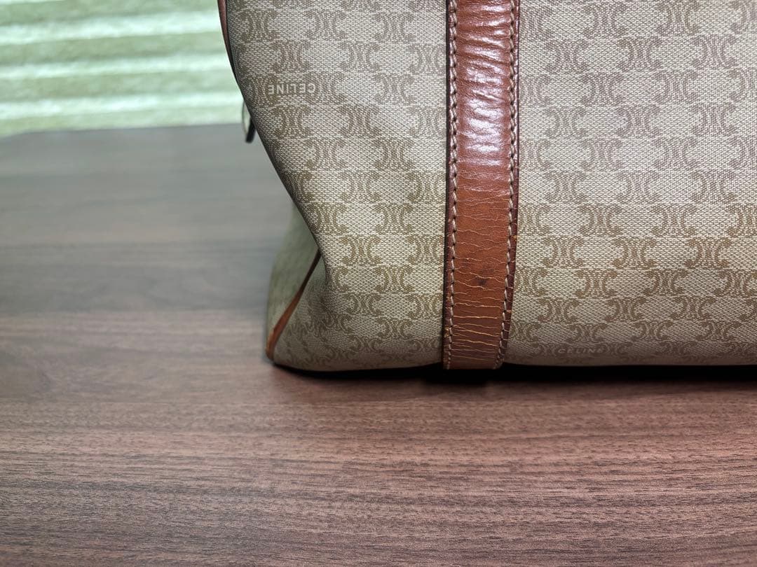 CELINE ボストンバッグ マカダム トリオンフ PVC レザー