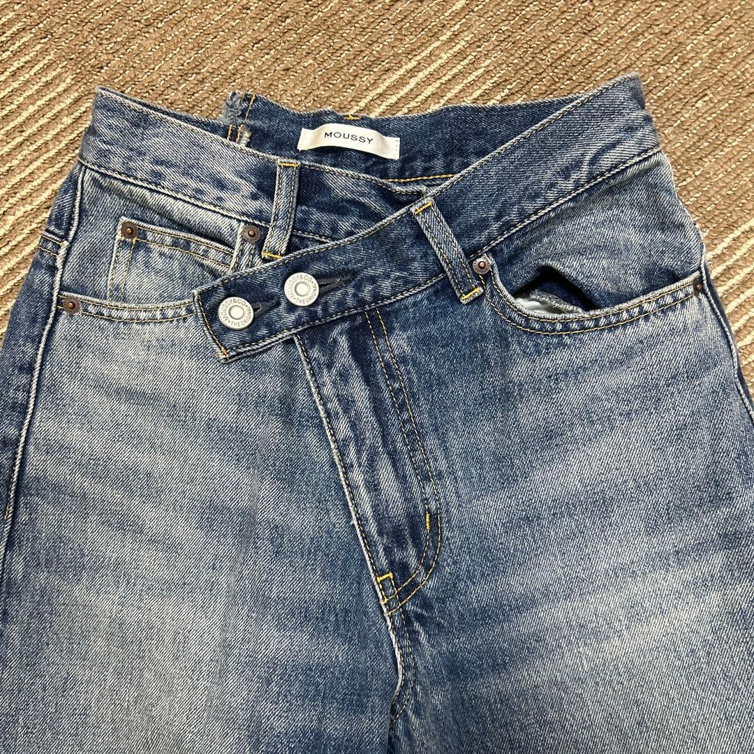 MOUSSY CROSS WAIST WIDE ストレート