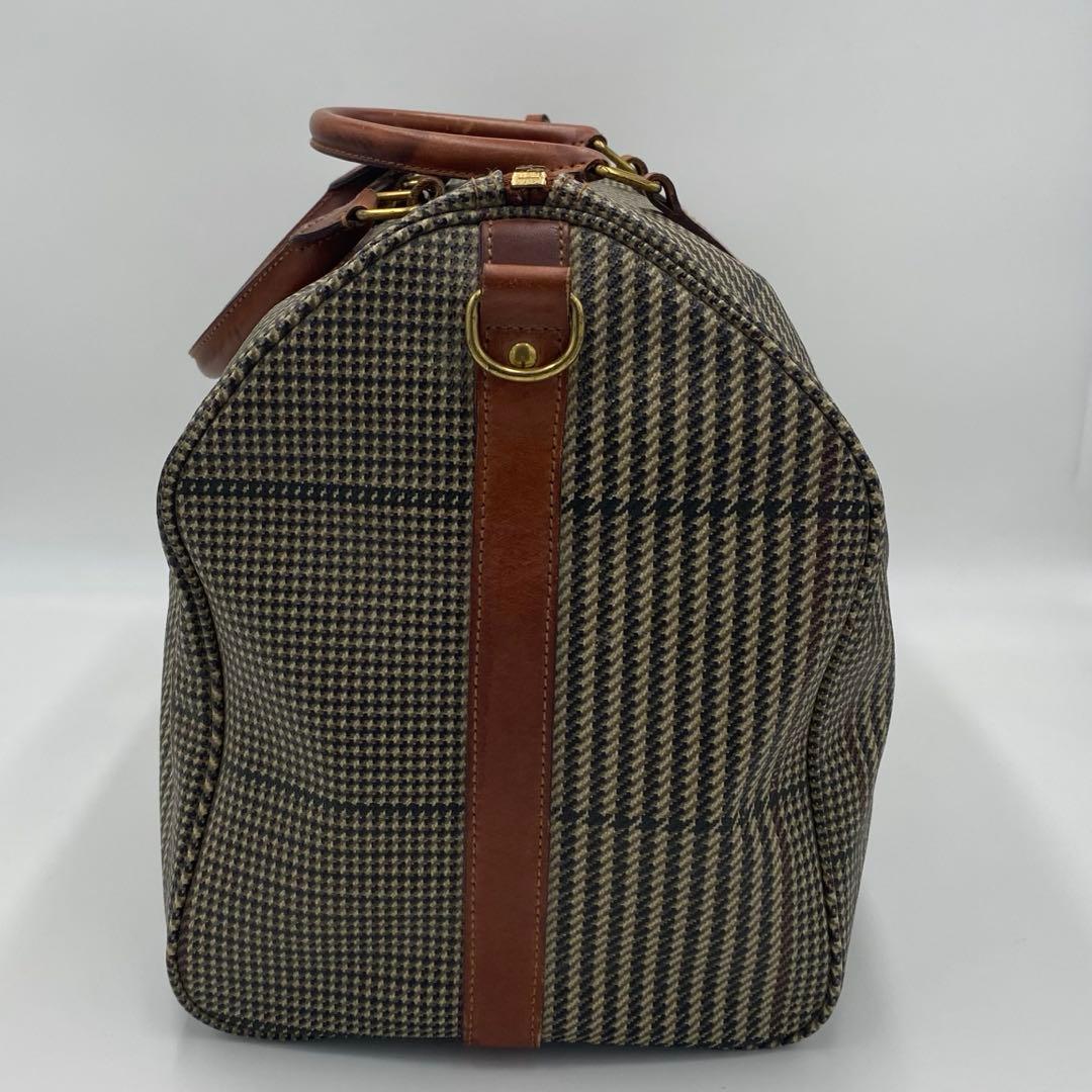 【希少・美品】 ポロラルフローレン 千鳥格子 チェック ボストンバッグ 2way