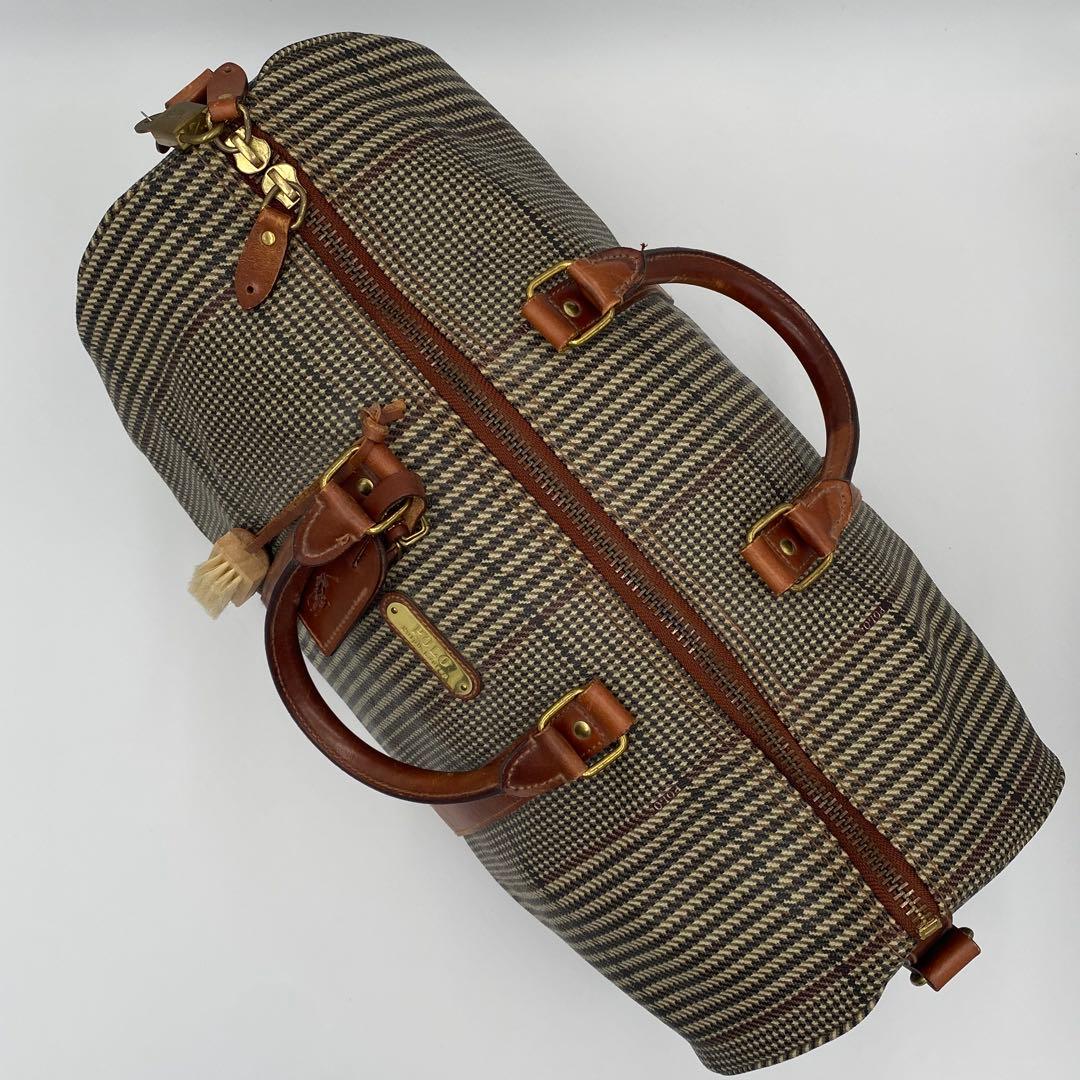 【希少・美品】 ポロラルフローレン 千鳥格子 チェック ボストンバッグ 2way