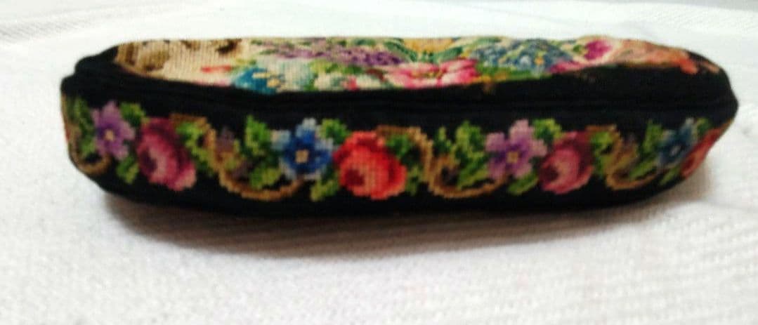 フランスアンティーク プチポワン 刺繍 ゴブラン がま口 ユーロヴィンテージ
