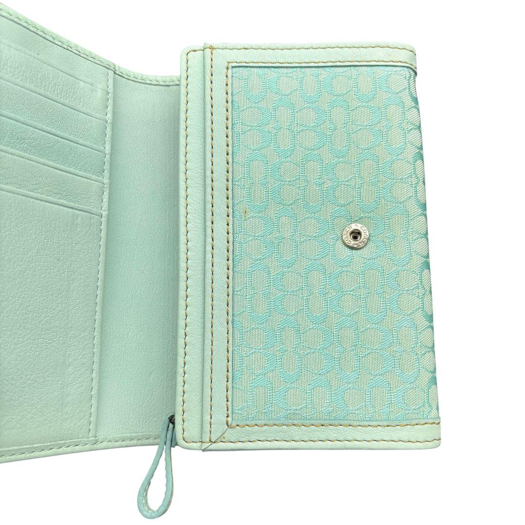 Coach Soho Mini Signature Flap Wallet 青
