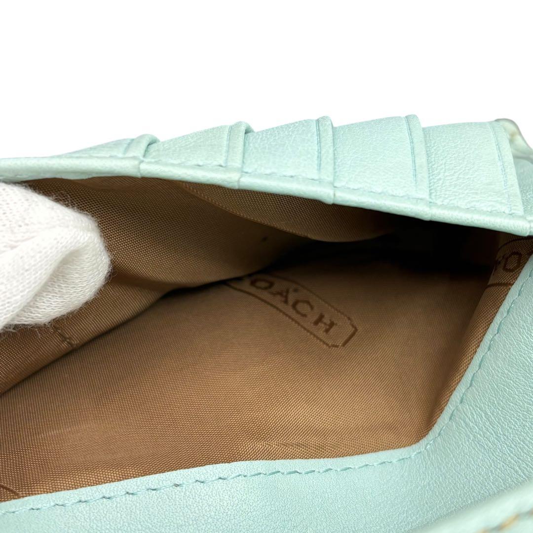 Coach Soho Mini Signature Flap Wallet 青
