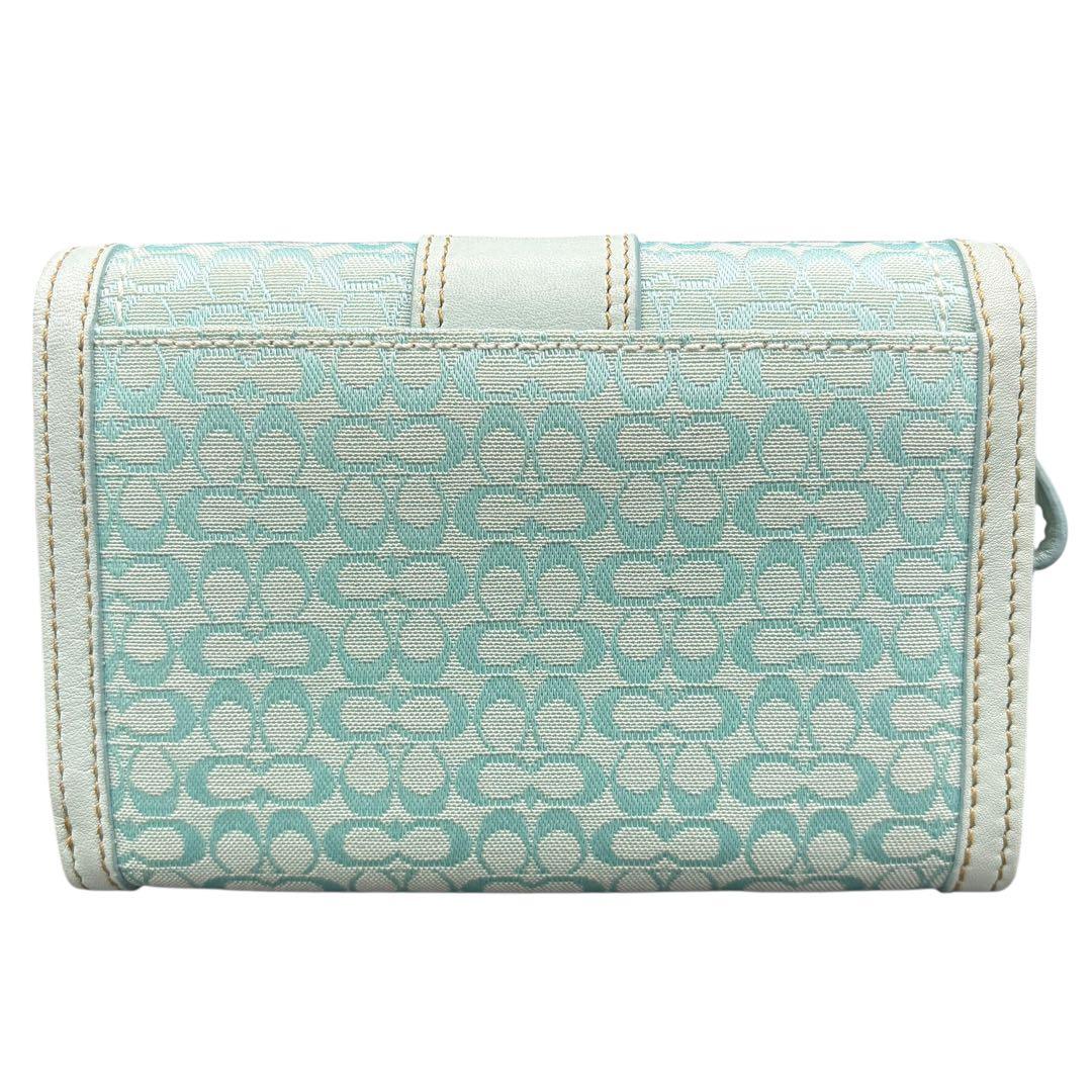 Coach Soho Mini Signature Flap Wallet 青