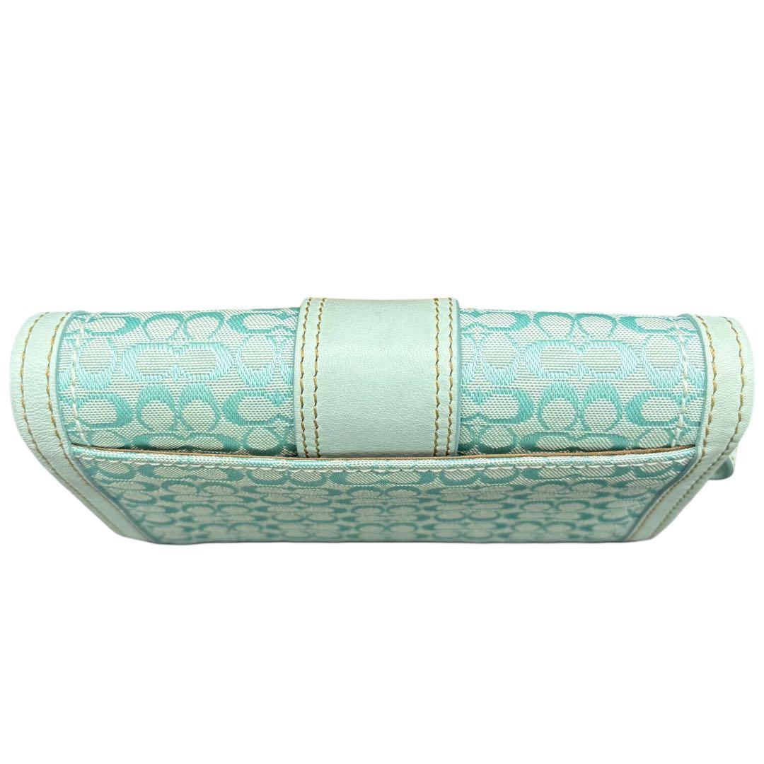Coach Soho Mini Signature Flap Wallet 青