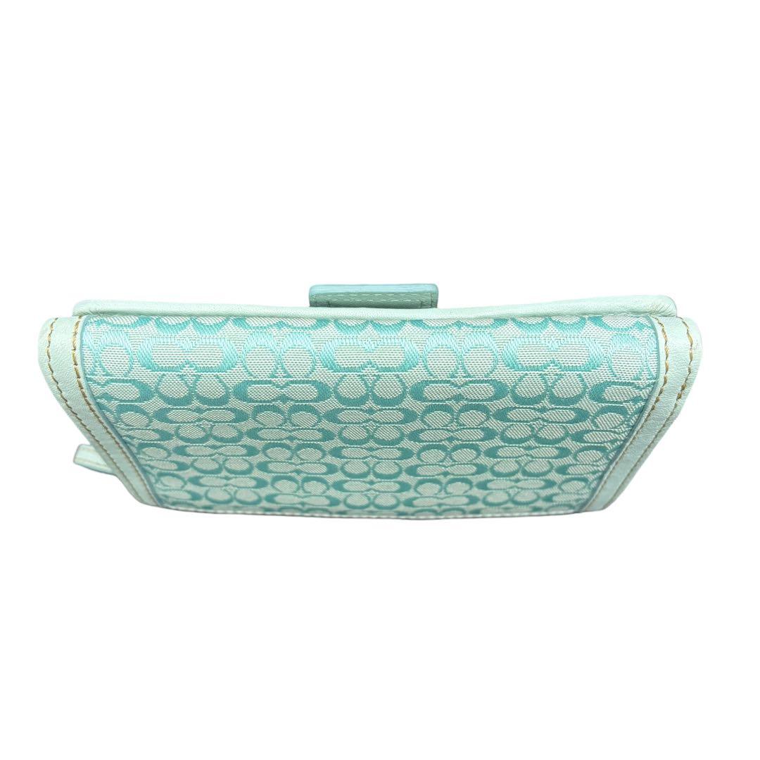 Coach Soho Mini Signature Flap Wallet 青