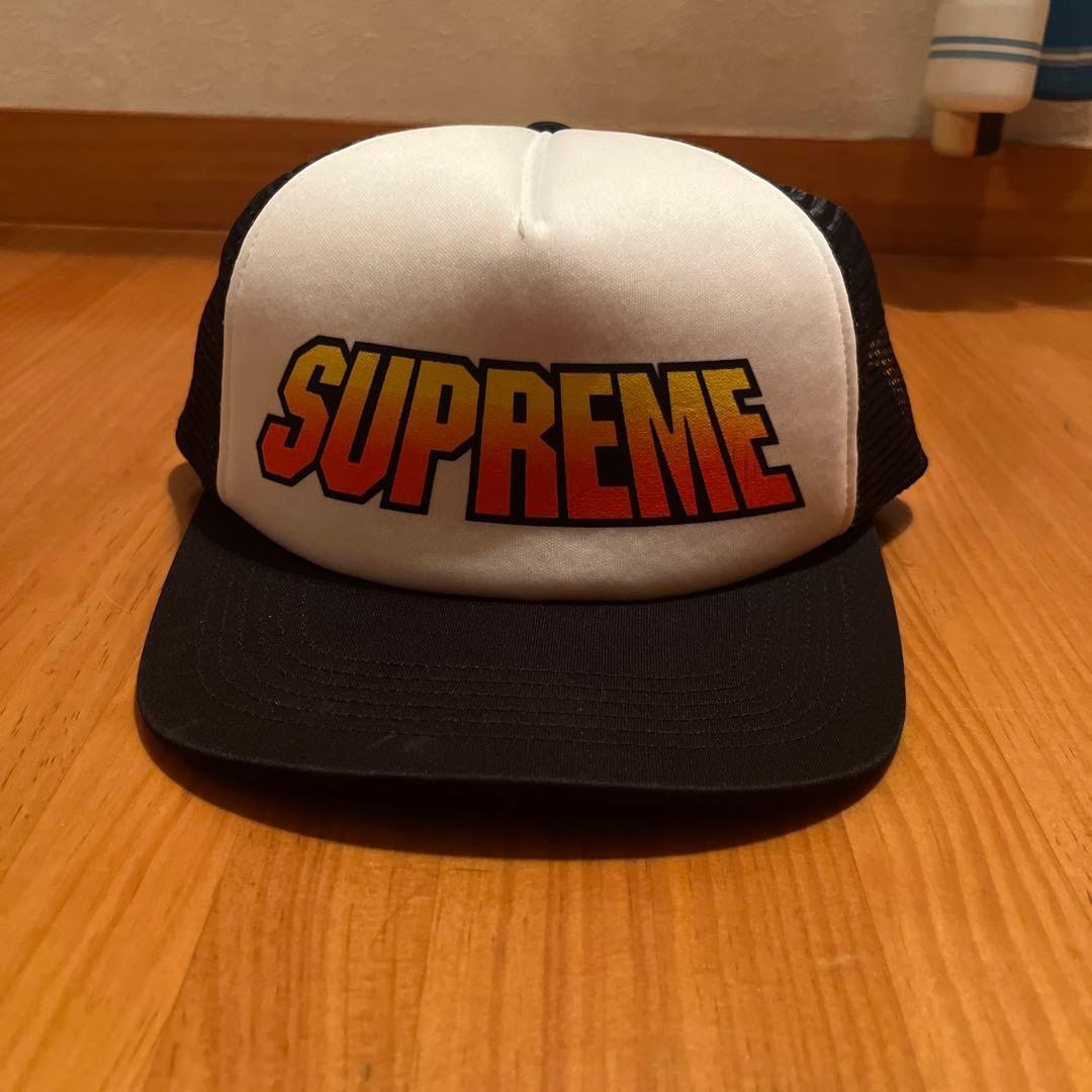 Supreme メッシュキャップ ホワイト/ブラック