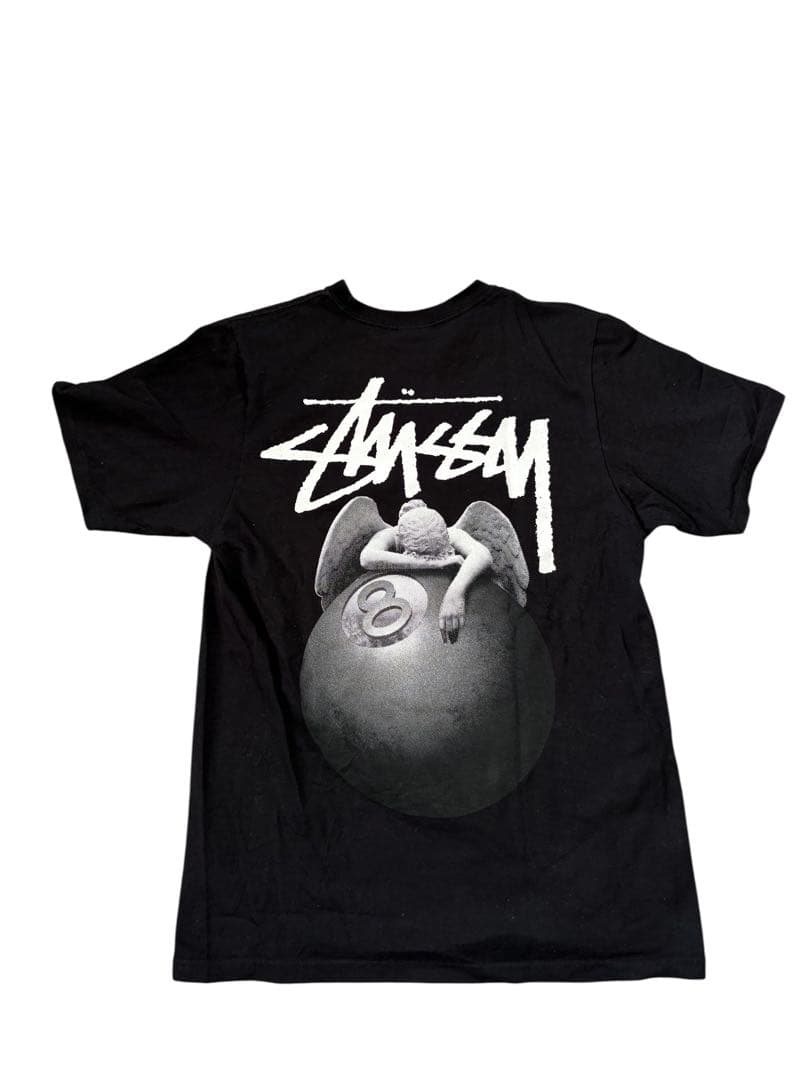 Stussy 黒 Tシャツ 前面ロゴ付き