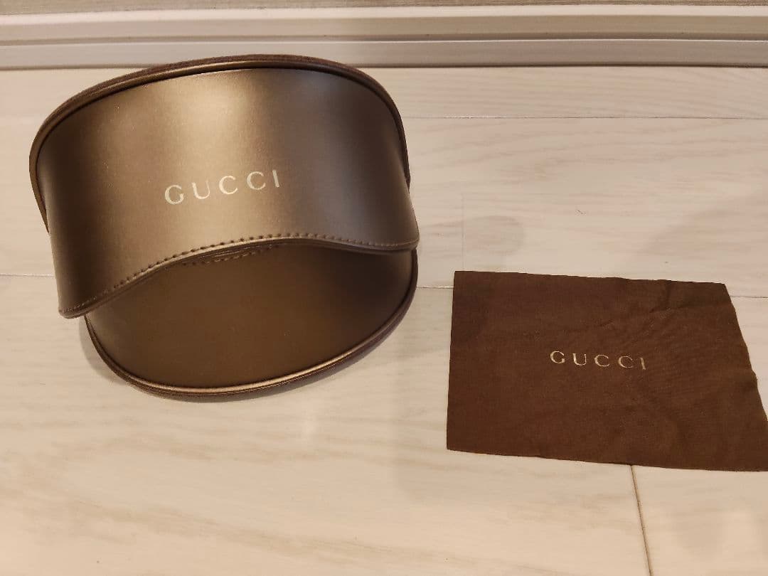 GUCCI ブラウン サングラス ハート装飾 ケース付き