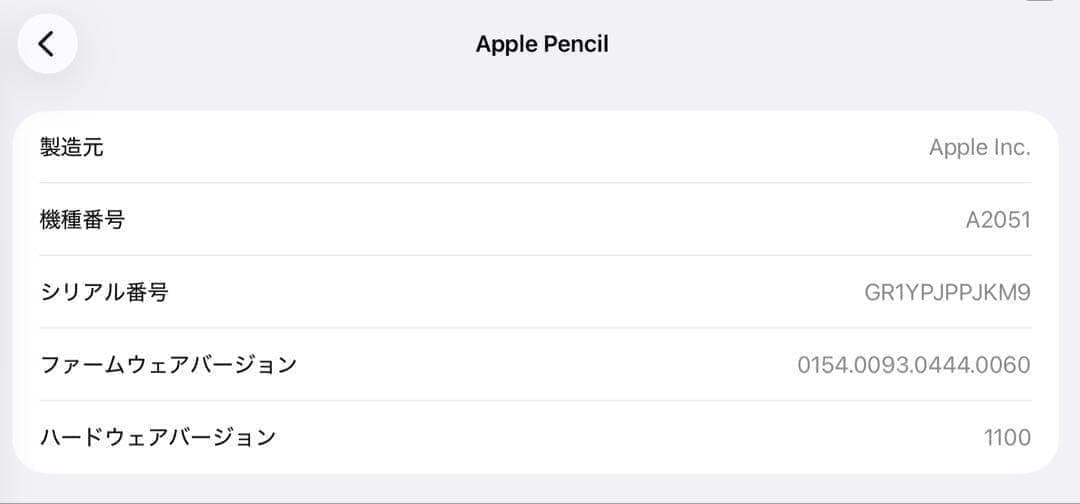 正常動作確認済み　Apple Pencil 第2世代　MU8F2J/A　ss4