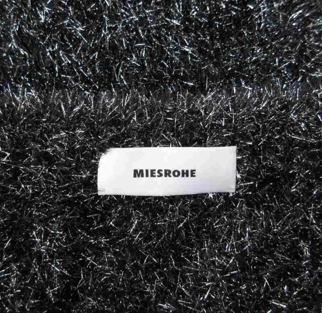 ミースロエ　MIESROHE ラメジャギークルーカーディガン　金子綾　ブラック