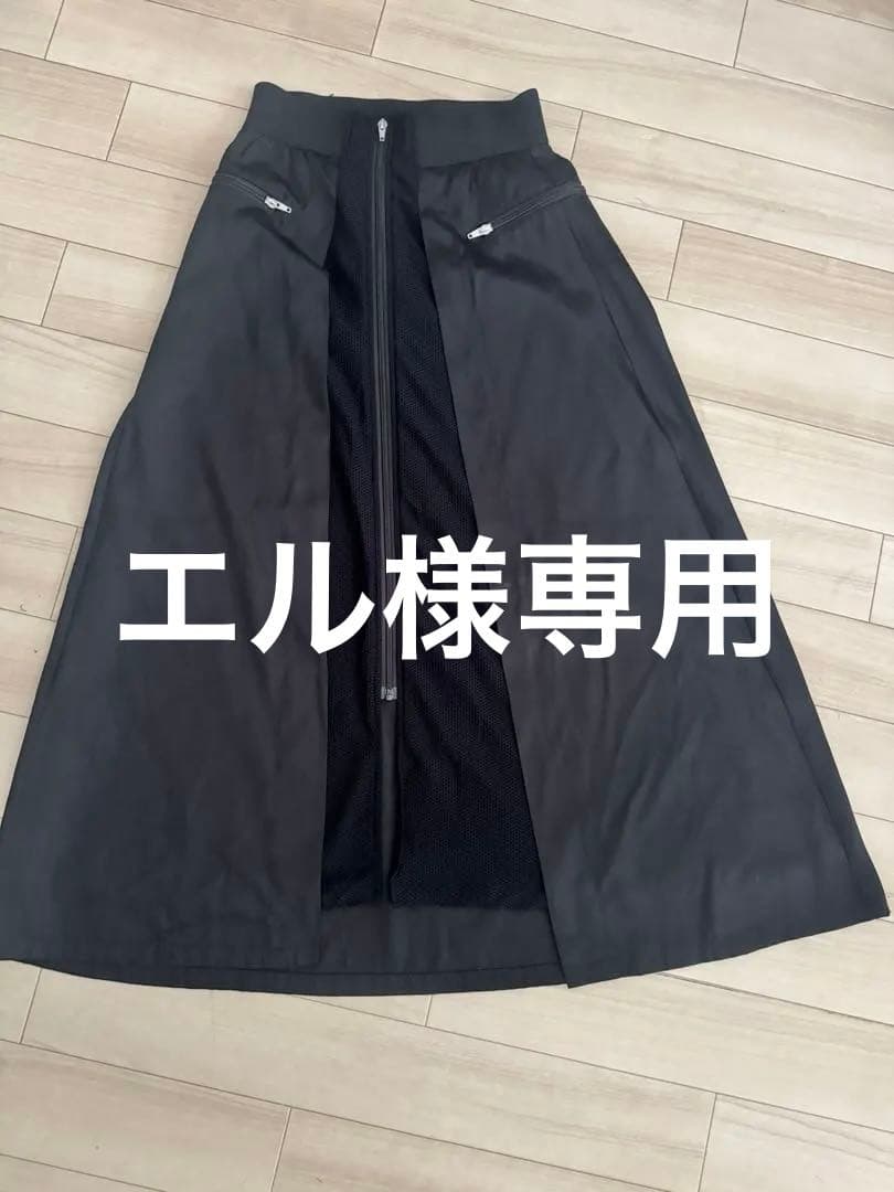 YEVS フロントメッシュ　ブラック フレアスカート