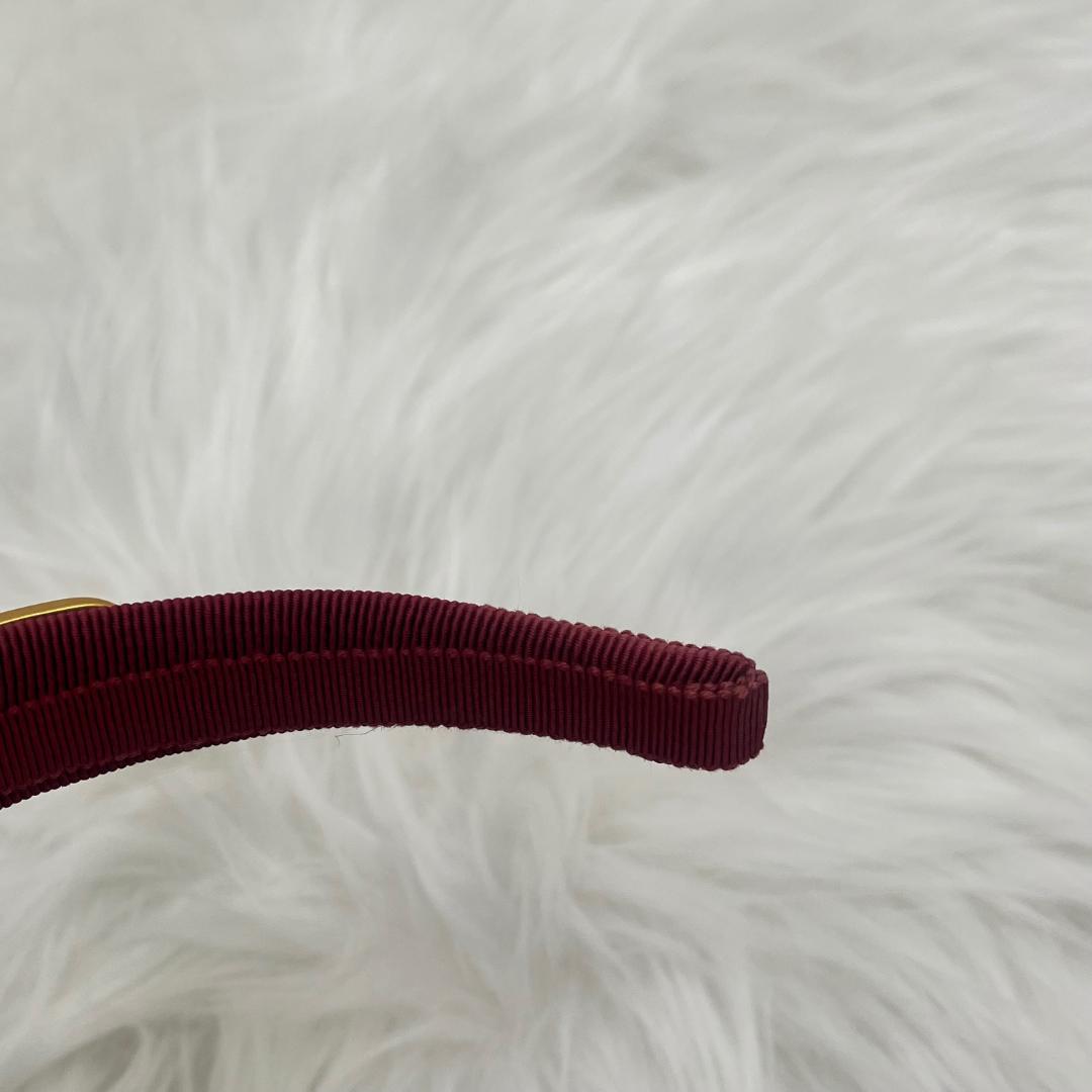 希少品美品✨Ferragamo フェラガモ カチューシャ　レッド　ロゴプレート