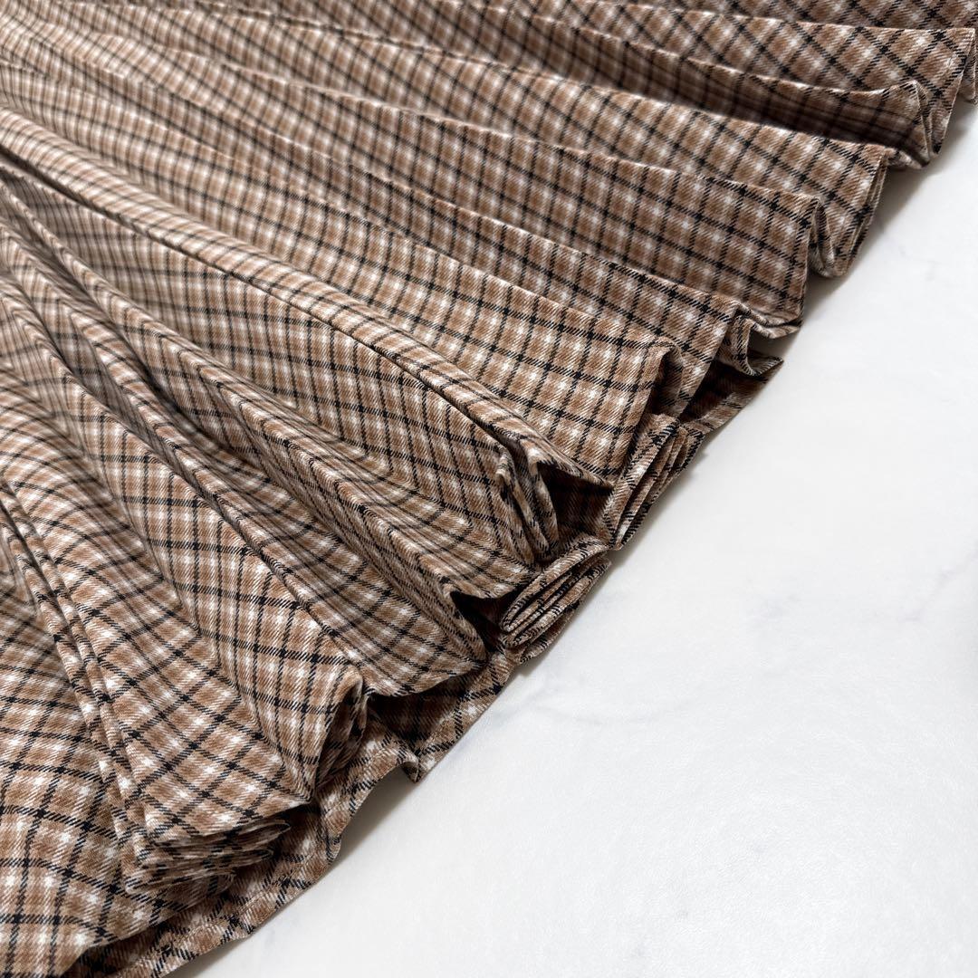 Max Mara STUDIO チェック ロング フレア プリーツスカート 42