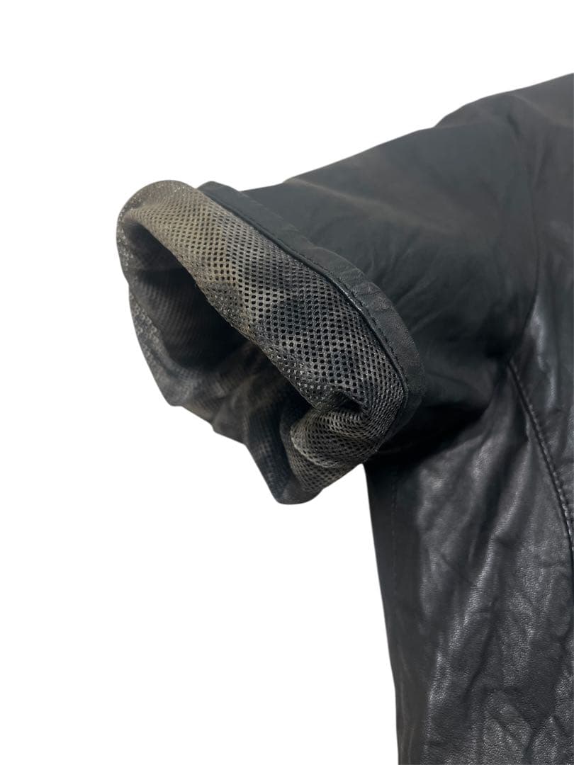 SHELLACシワ加工レザー半袖シャツ グランジ archive size46