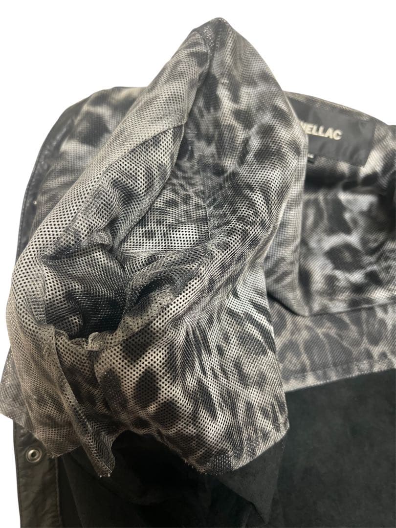 SHELLACシワ加工レザー半袖シャツ グランジ archive size46