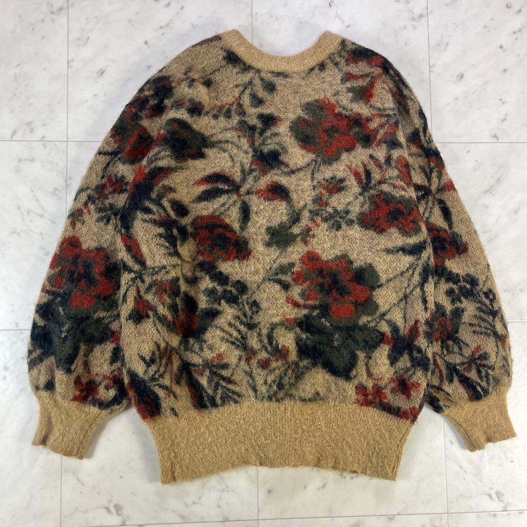 AMERI♡3WAY NOSTALGIC RUG KNIT フラワー ジャガー