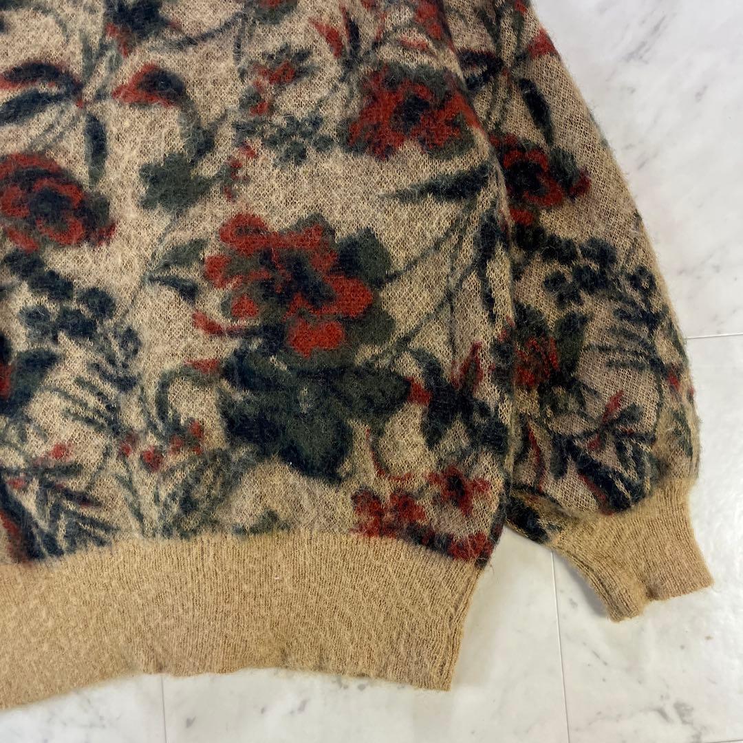 AMERI♡3WAY NOSTALGIC RUG KNIT フラワー ジャガー