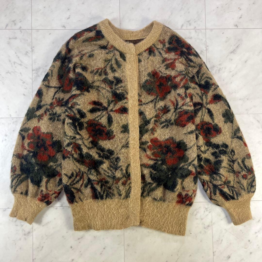 AMERI♡3WAY NOSTALGIC RUG KNIT フラワー ジャガー