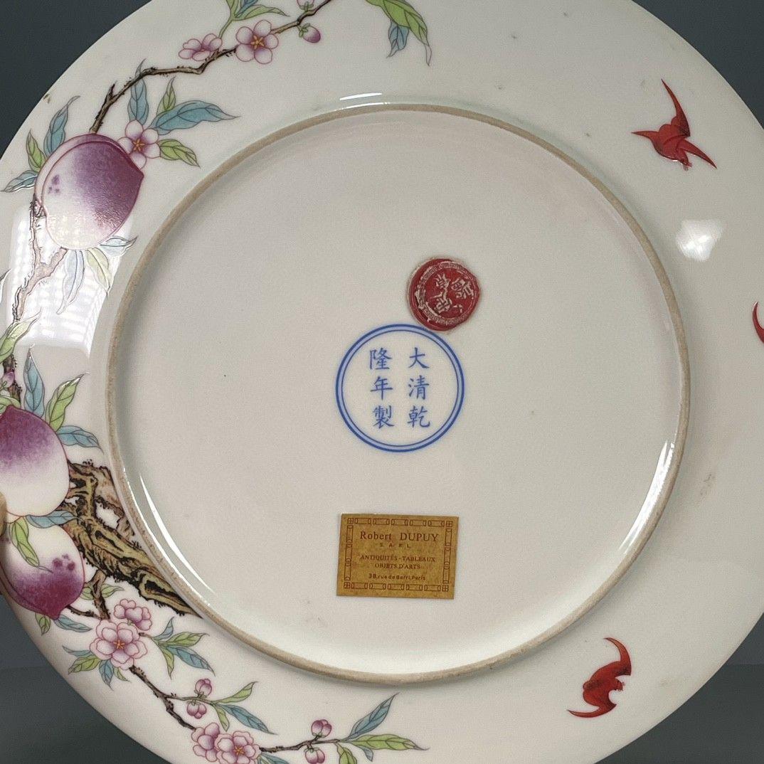 大清乾隆九桃寿桃賞盤 景徳鎮 陶磁器 装飾品 現代工芸品 美術品 置物