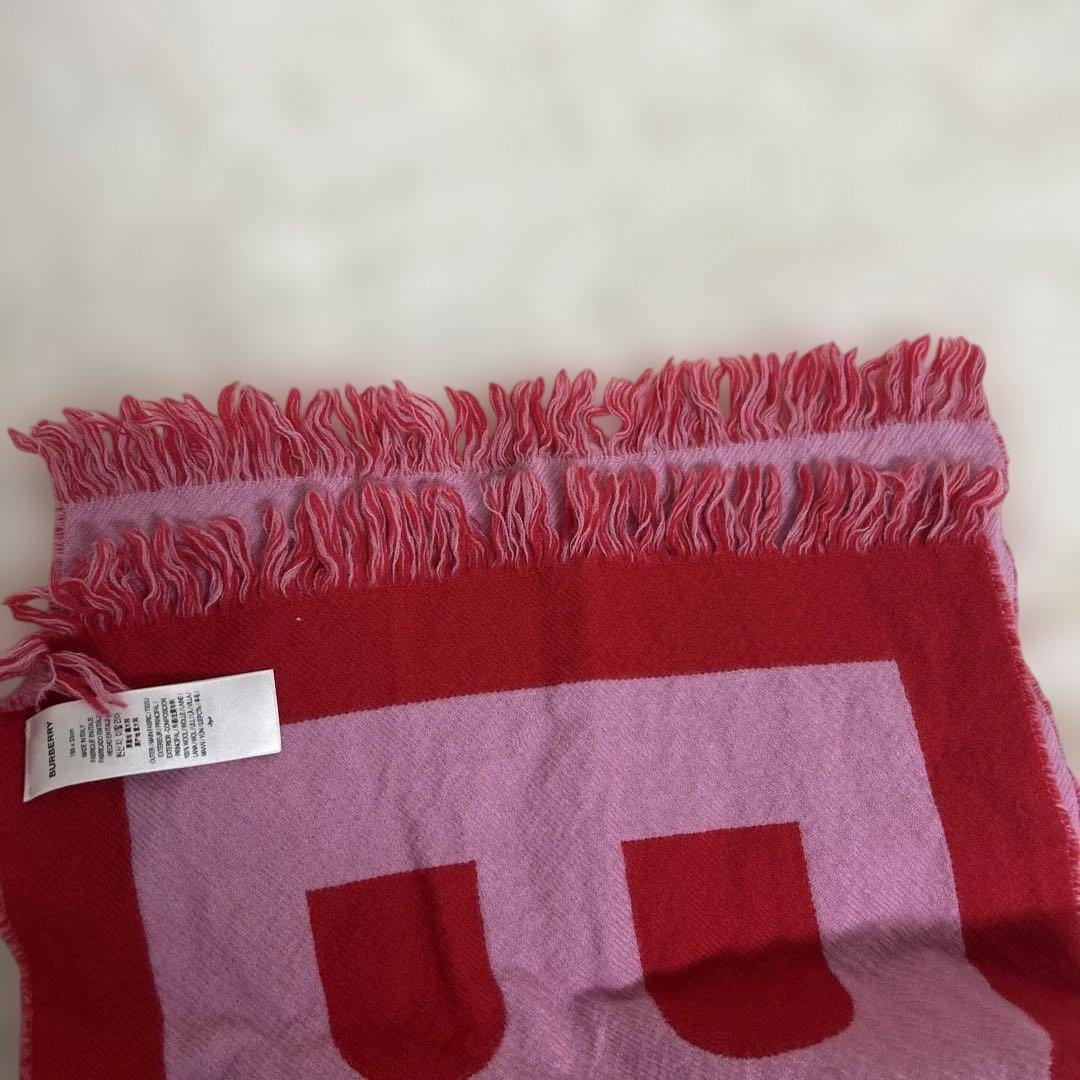 【美品】BURBERRY ロゴマフラー ウール バイカラー 現行タグ
