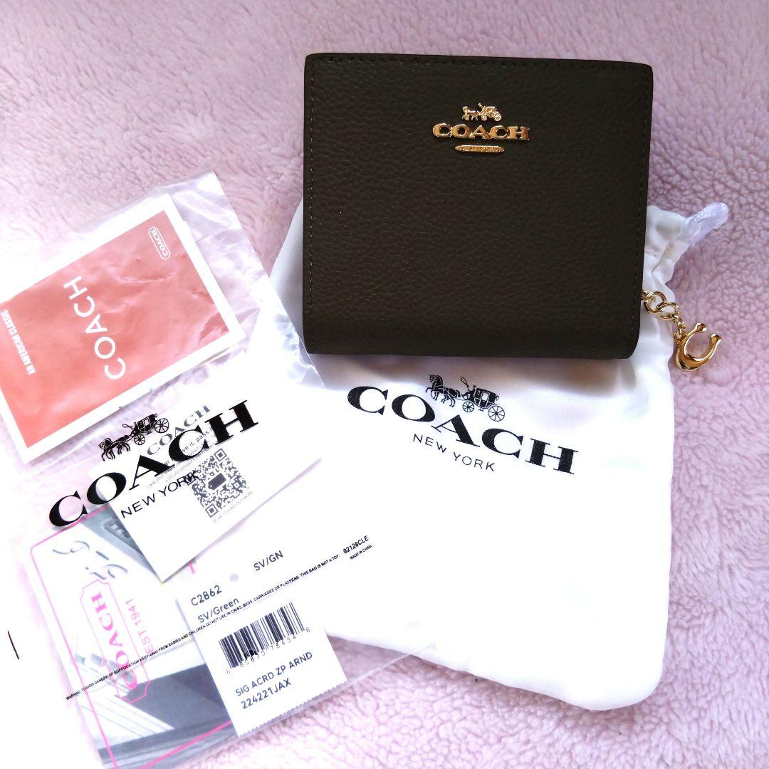 COACH モスグリーン 二つ折り財布 新品未使用