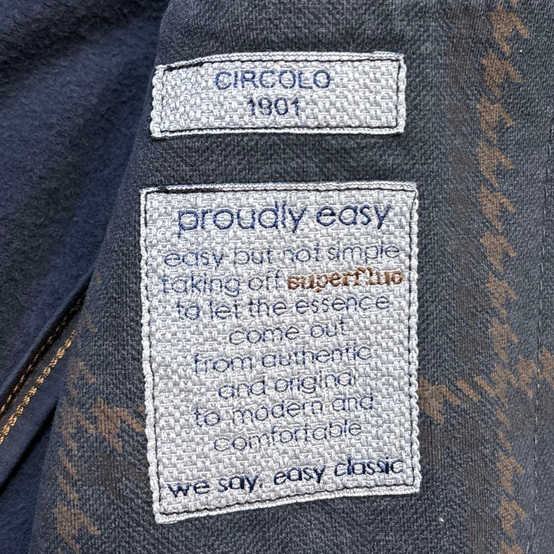 【チルコロ1901】ネイビー　チェック柄　proudly easy 42サイズ