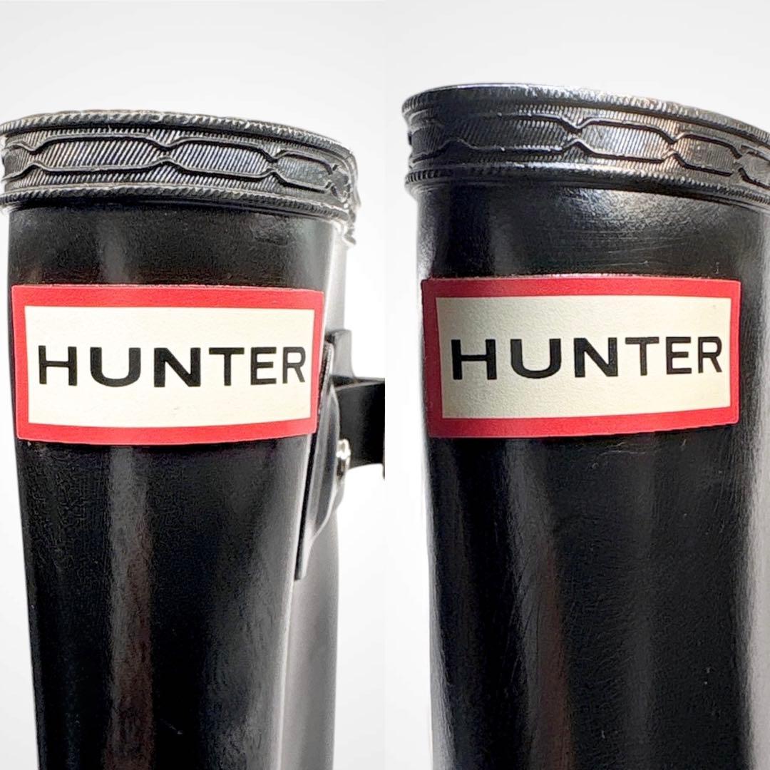 美品★HUNTER グロス　レインブーツ　ブラック UK6