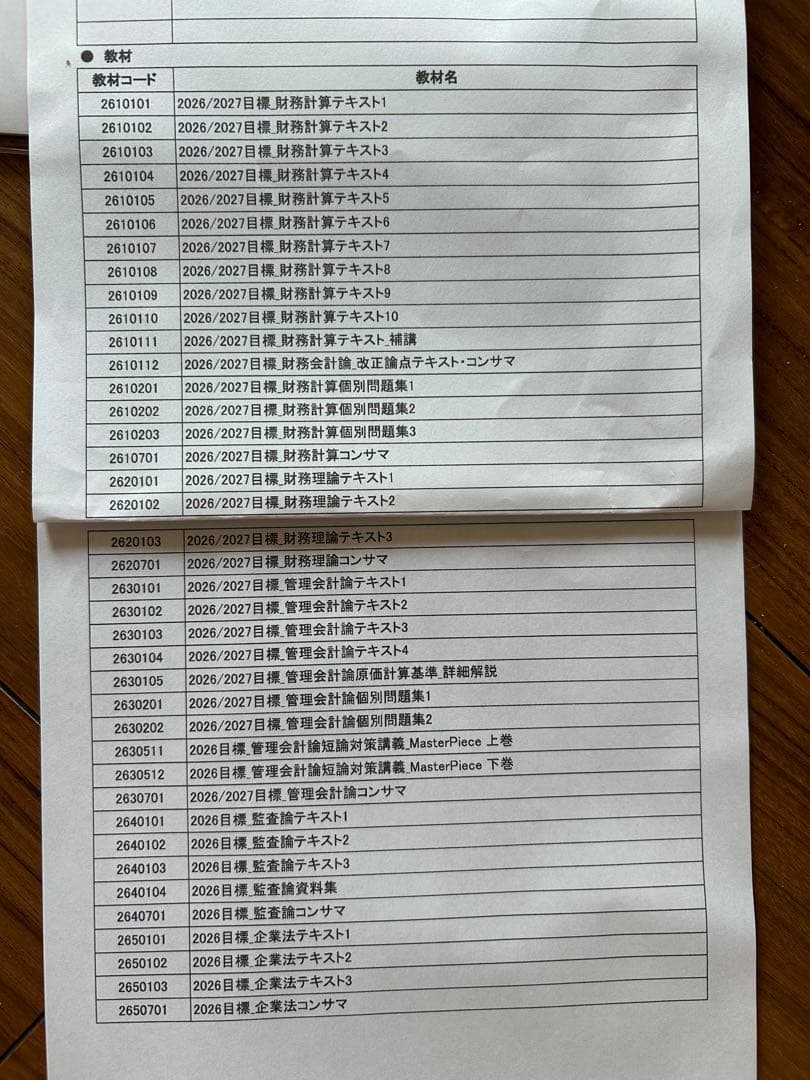 【最新年度フルセット】 CPA会計学院　公認会計士講座　2026/2027年