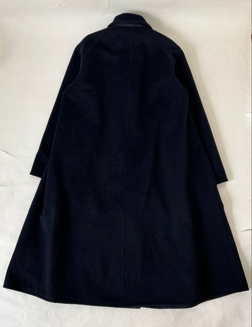 BEARDSLEY リバーシブルコート　ロング　ネイビー　Aライン　ウール　綿