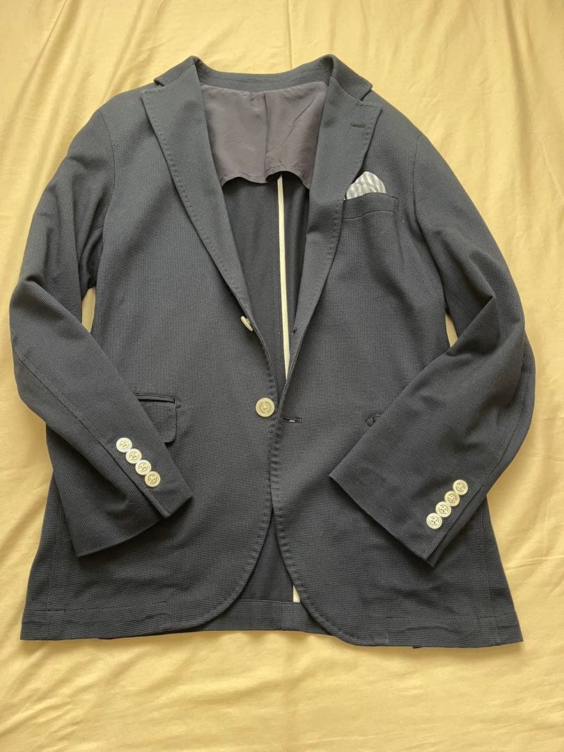 【美品】マッキントッシュフィロソフィー アンコンジャケット ネイビー 38R
