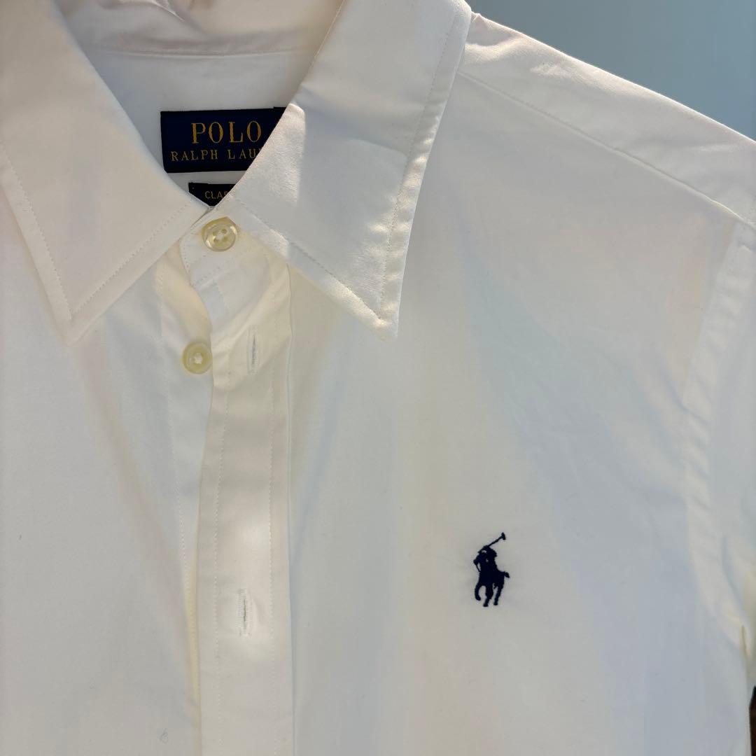 POLO RALPH LAUREN ホワイト長袖ポロシャツ