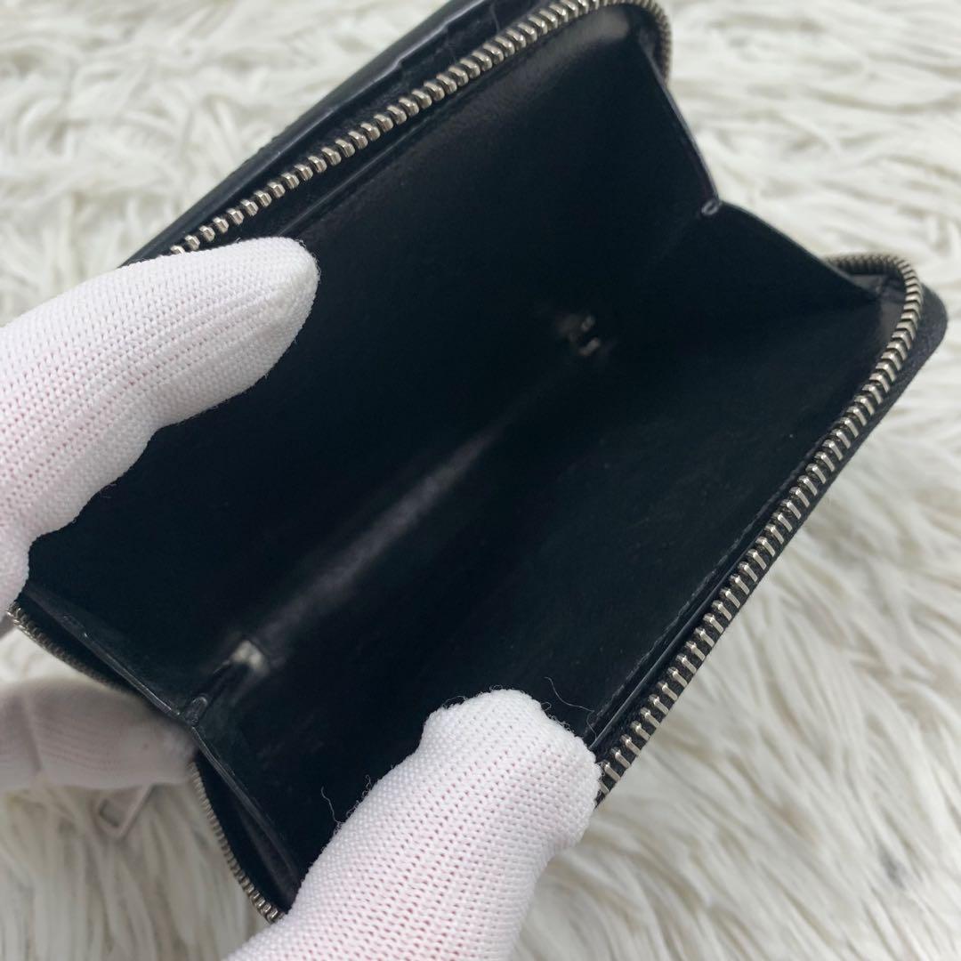 【✨美品✨】サンローラン 二つ折り財布 カサンドラ リザードスキン ブラック