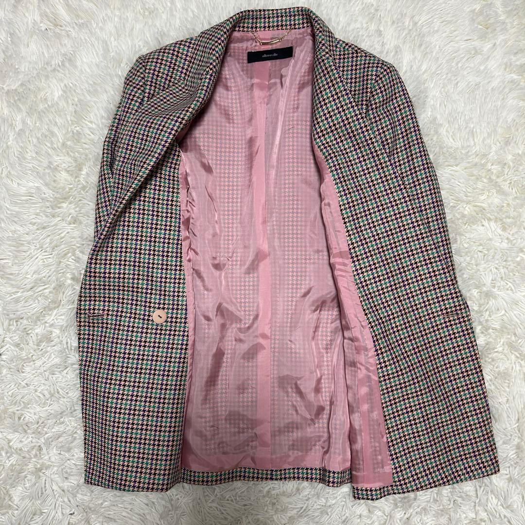 [極美品]allureville リオペルカラーチェックダブルジャケット 2