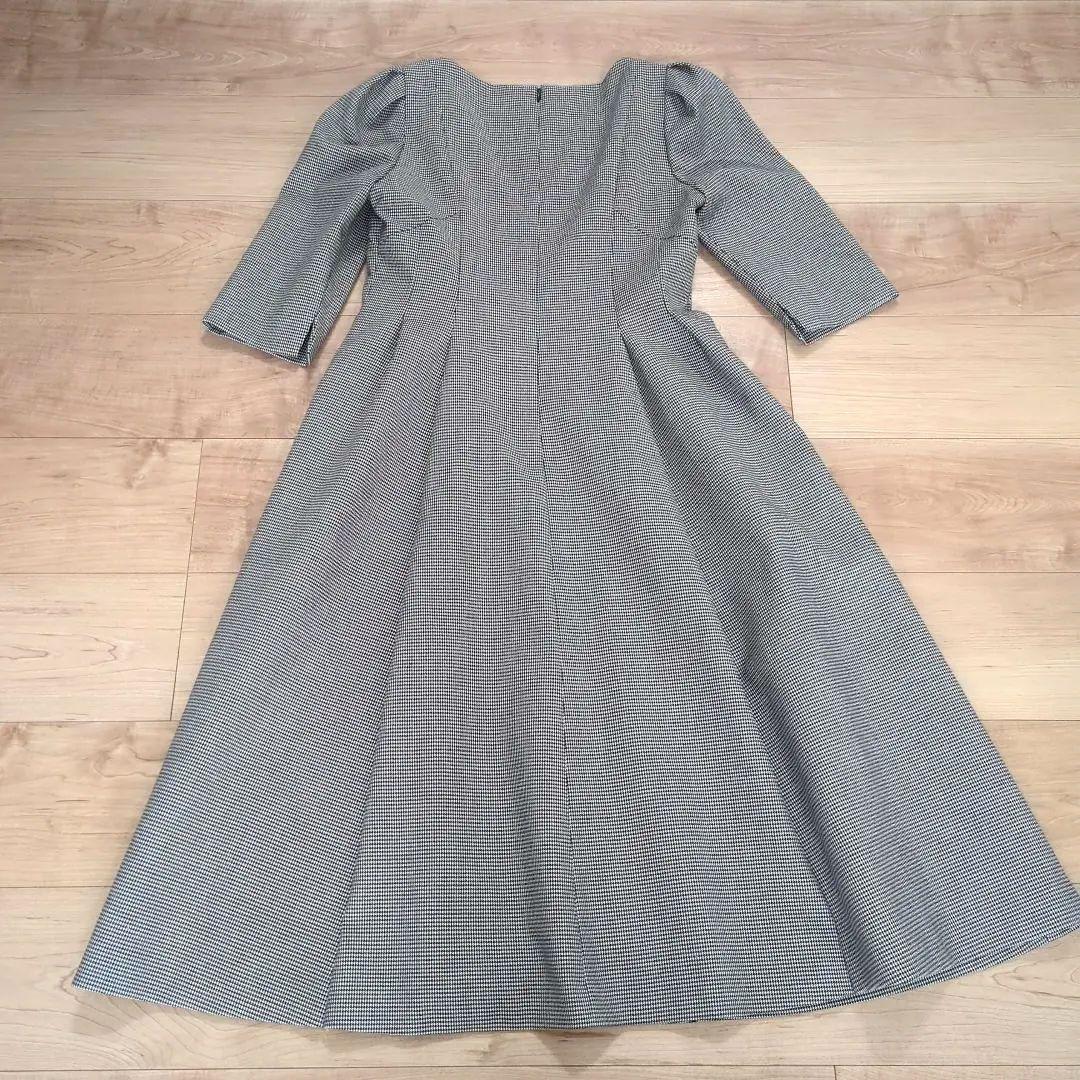 【美品】CELFORD トリプルクロスワンピース 千鳥柄 ホワイト ブラック