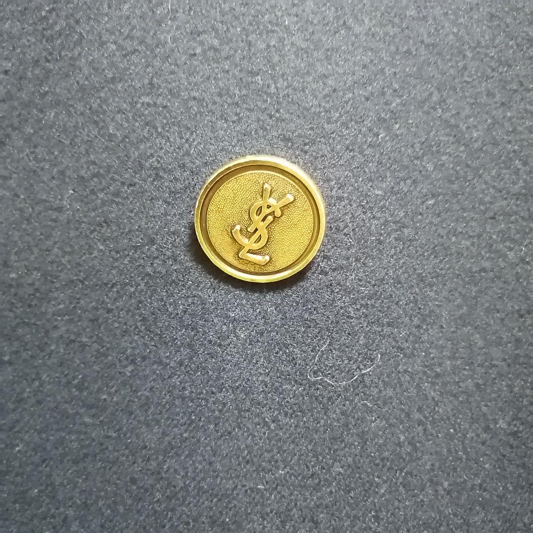 美品 イヴサンローラン 紺ブレ ダブル 金ボタン YSLロゴ 刻印 ウール 濃紺