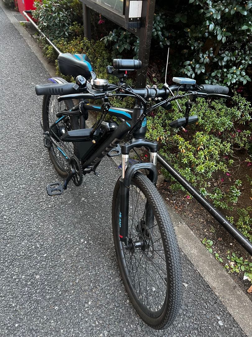 電動アシスト自転車 26インチ シマノ7段変速 スマホホルダー 鍵付き 直接引取