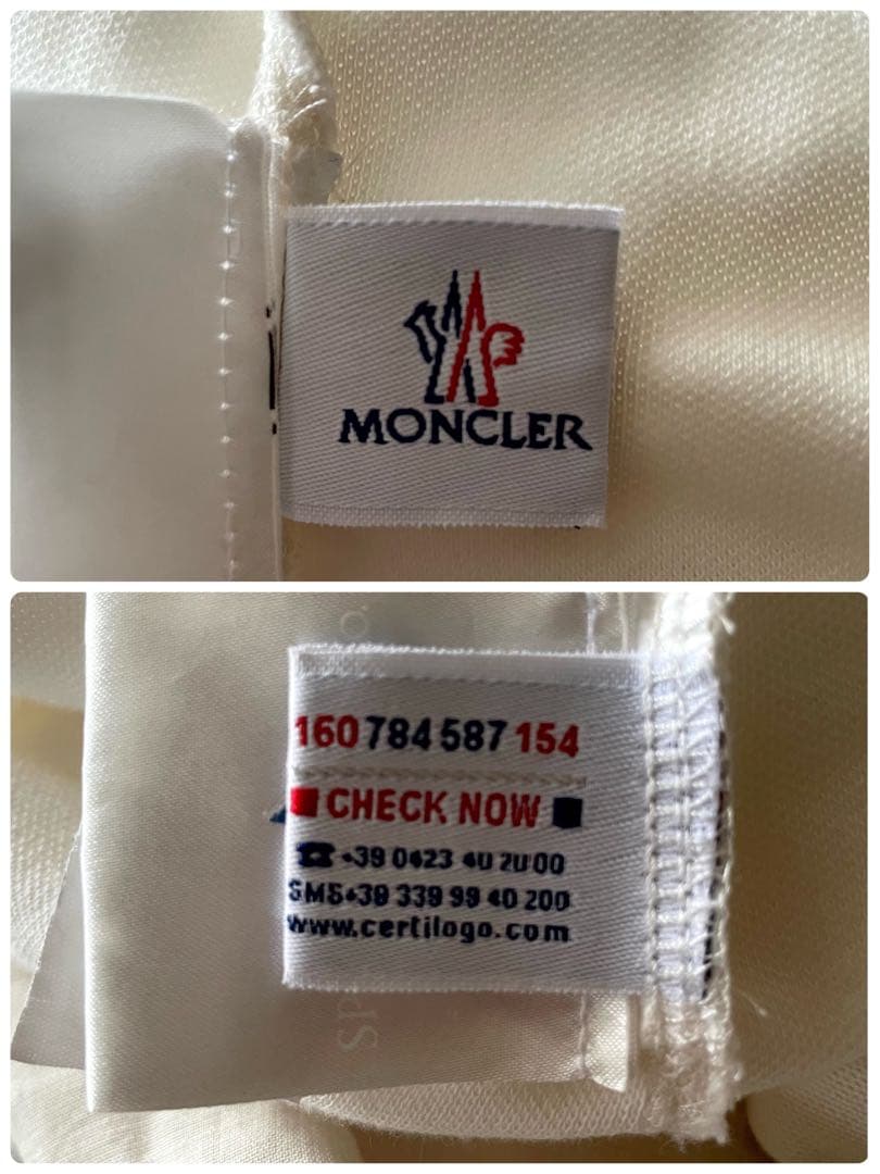 モンクレール　MONCLER　ポロシャツ　刺繍ワッペン　XS　ホワイト　大人気