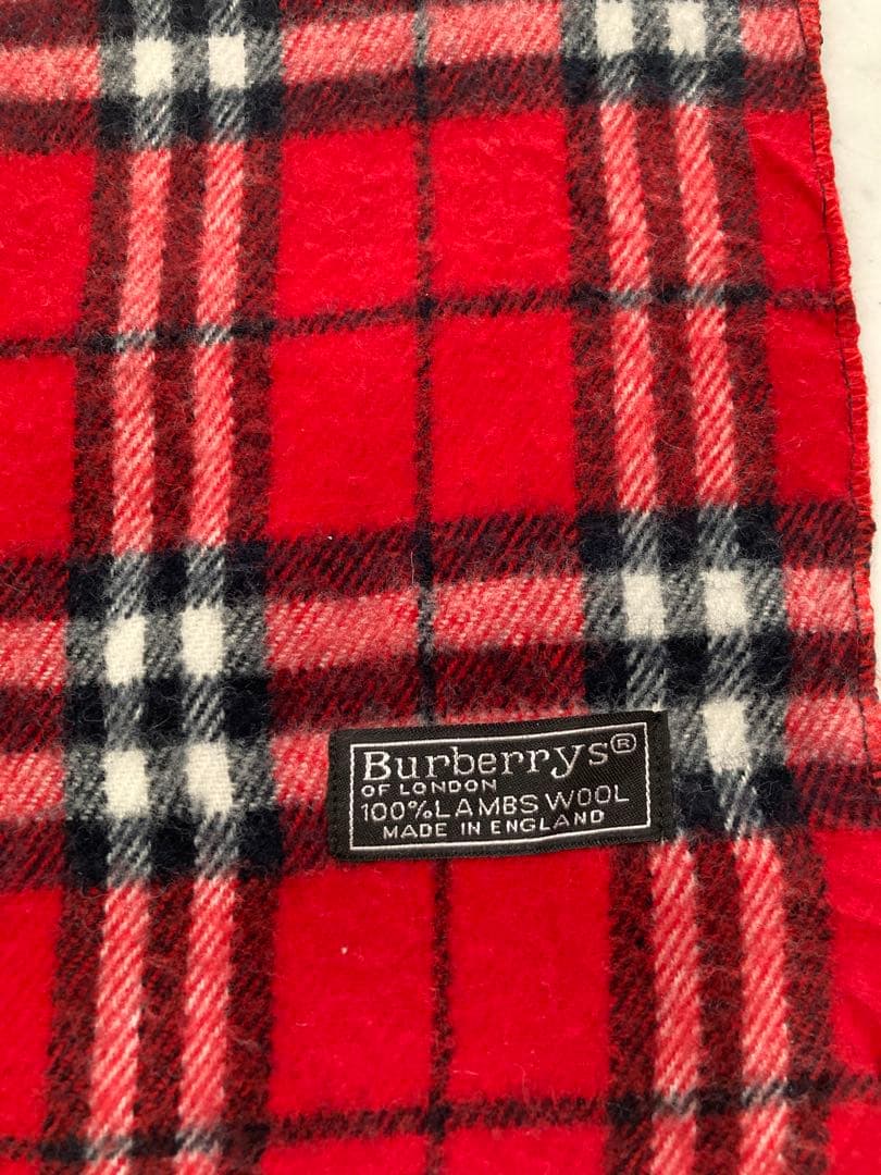 Burberrys 赤 チェック柄 マフラー