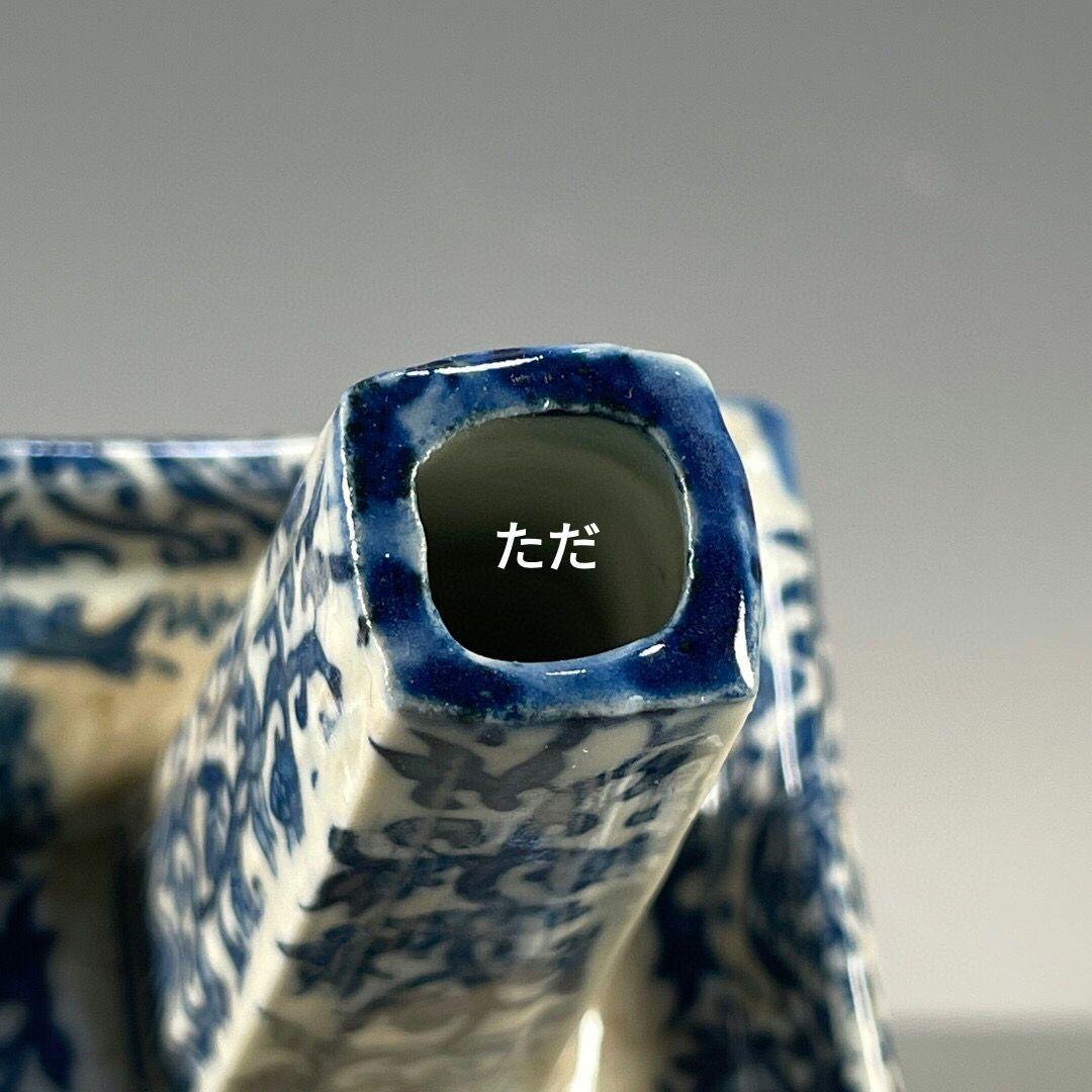 景徳鎮 青花人物故事燭台 陶磁器 装飾品 現代工芸品 美術品 置物