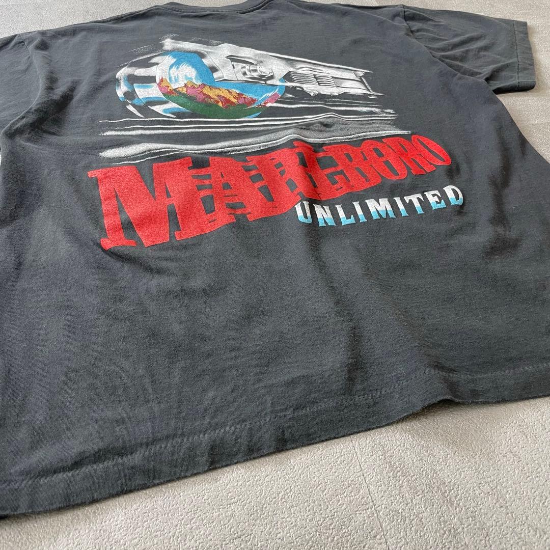 Marlboro Train Pocket Tee Fade L マルボロ 黒