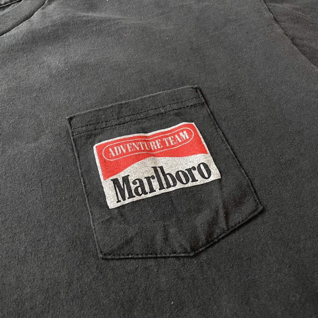Marlboro Train Pocket Tee Fade L マルボロ 黒