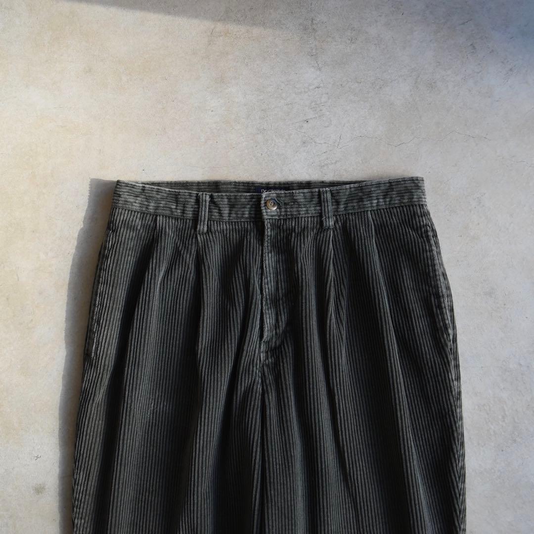 90s ドッカーズ ツータックコーデュロイスラックス ルーズフィットW34L30