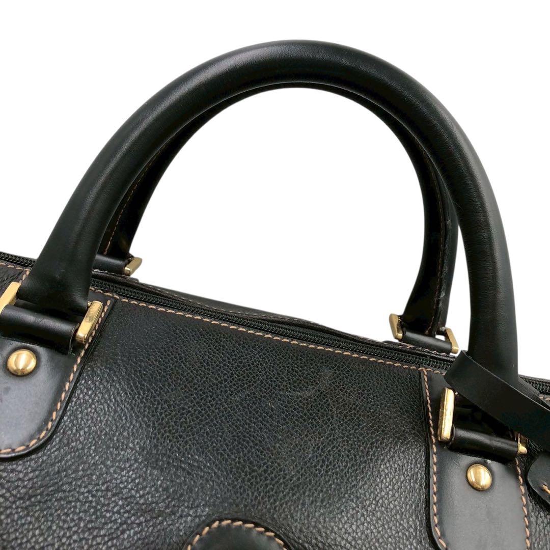 オールレザー◎Dunhill ダンヒル ボストンバッグ メンズ 黒 ブラック