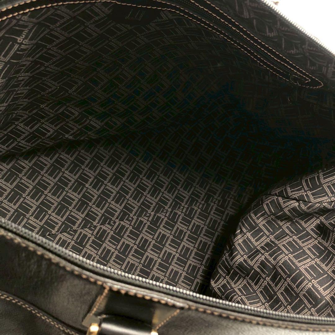 オールレザー◎Dunhill ダンヒル ボストンバッグ メンズ 黒 ブラック
