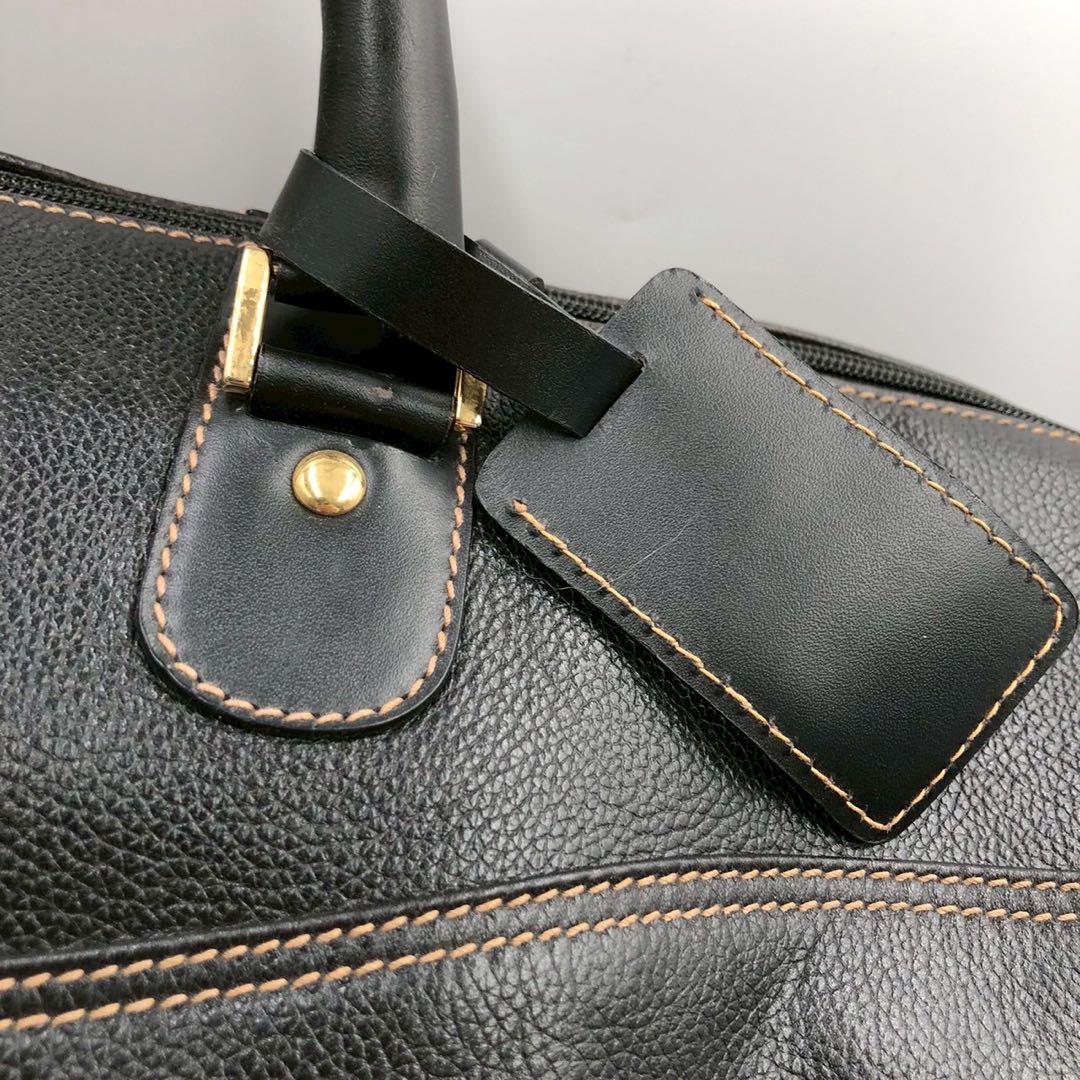 オールレザー◎Dunhill ダンヒル ボストンバッグ メンズ 黒 ブラック