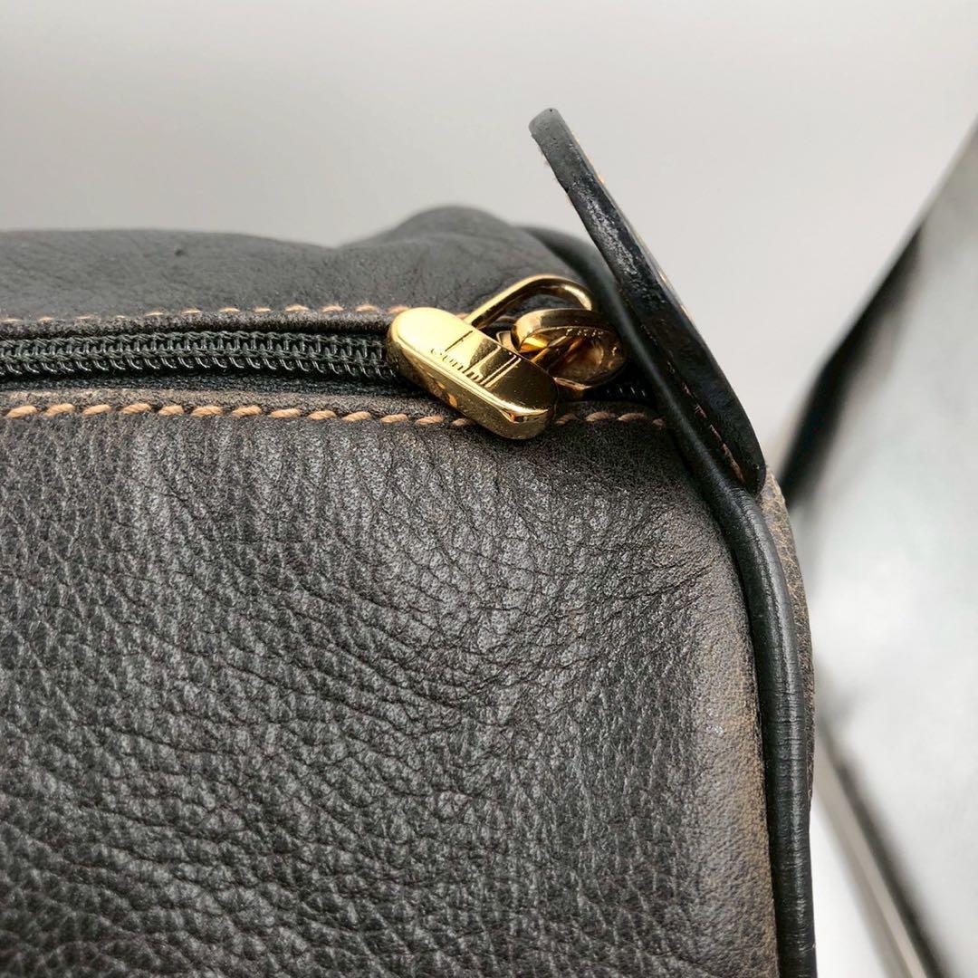 オールレザー◎Dunhill ダンヒル ボストンバッグ メンズ 黒 ブラック