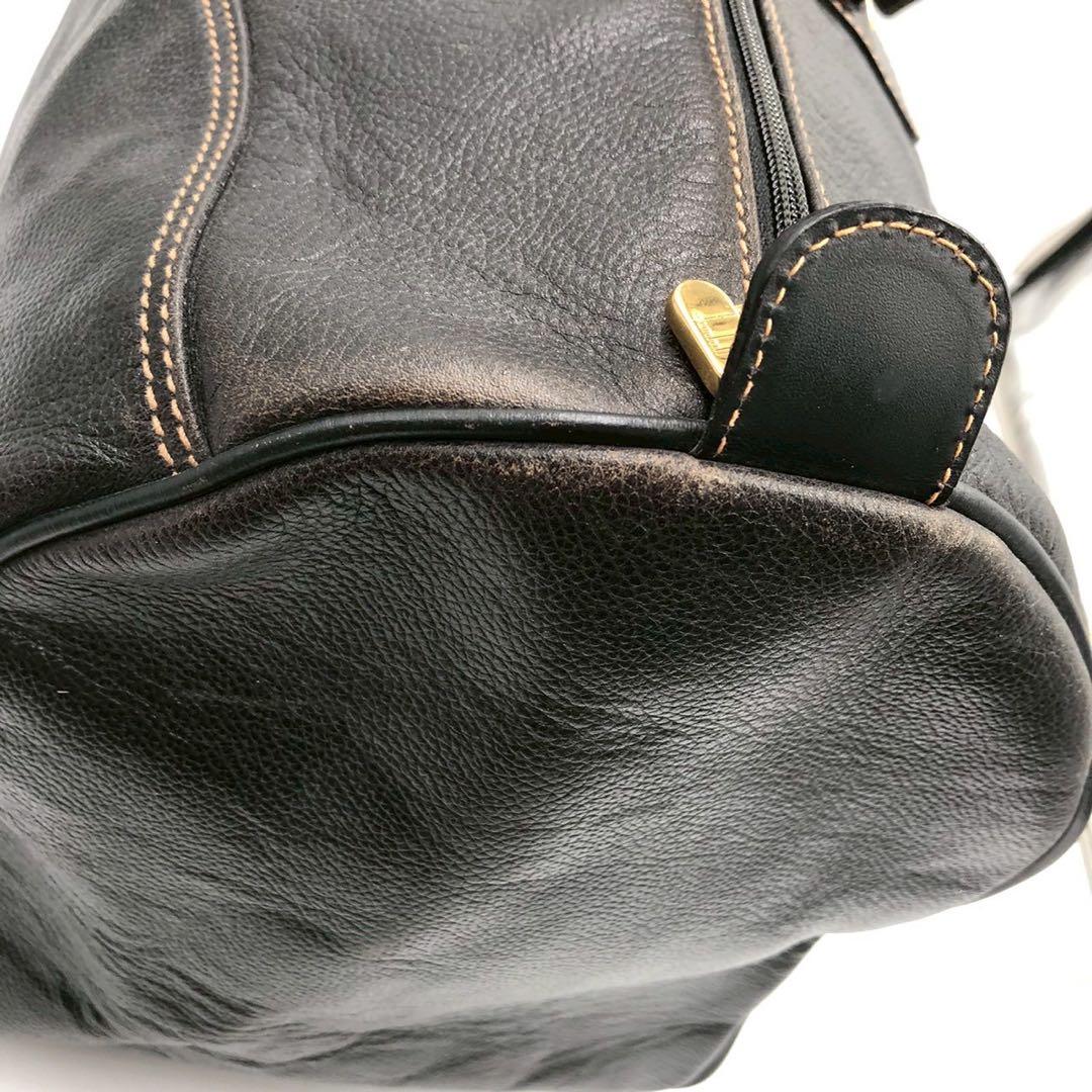 オールレザー◎Dunhill ダンヒル ボストンバッグ メンズ 黒 ブラック