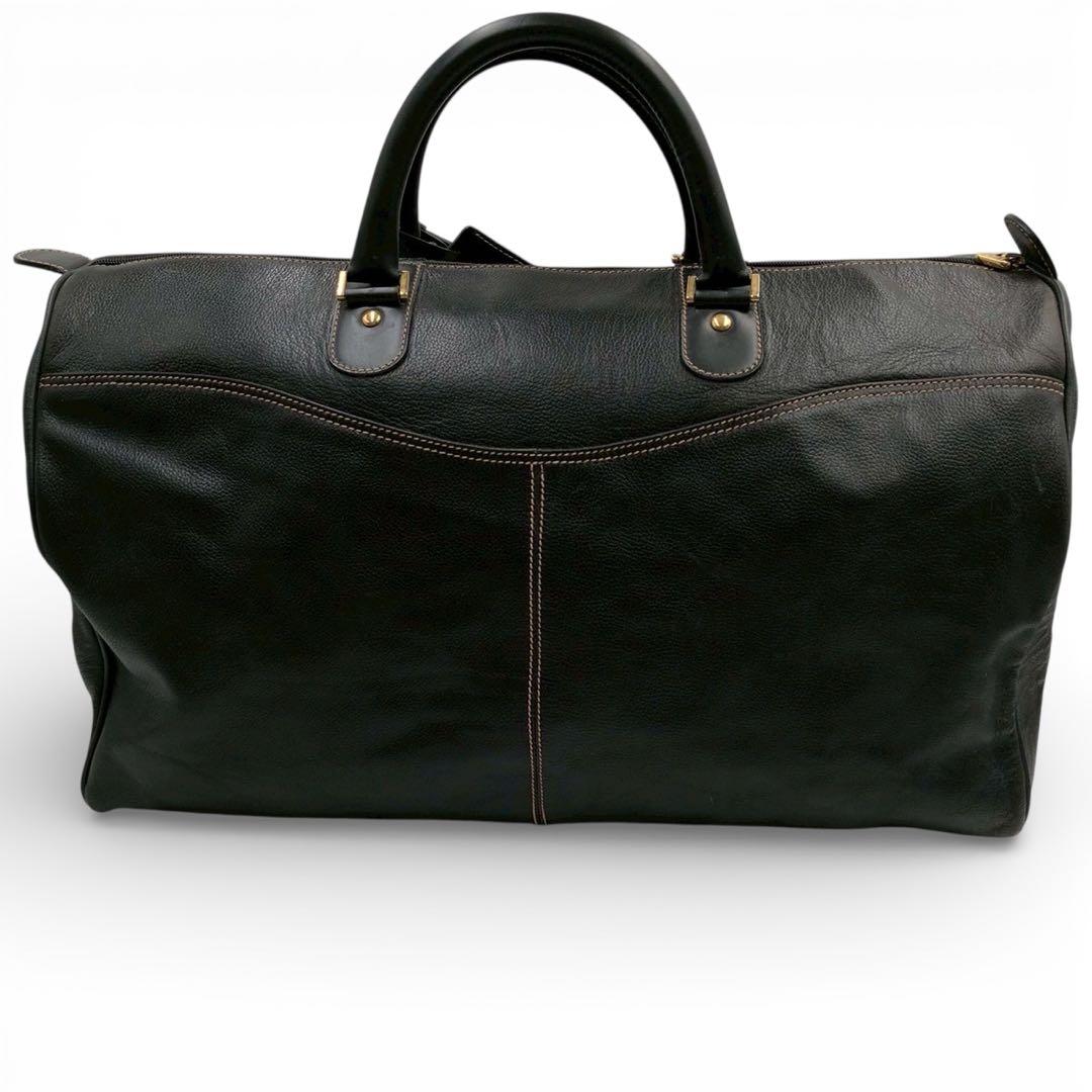 オールレザー◎Dunhill ダンヒル ボストンバッグ メンズ 黒 ブラック